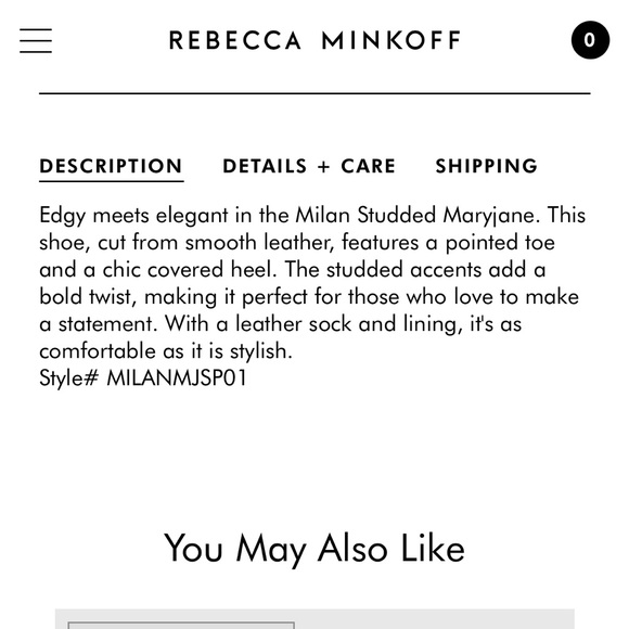 Rebecca Minkoff Milan Black and Gold Studded Mary Jane Pointed Toe Flats - Picture 12 of 12